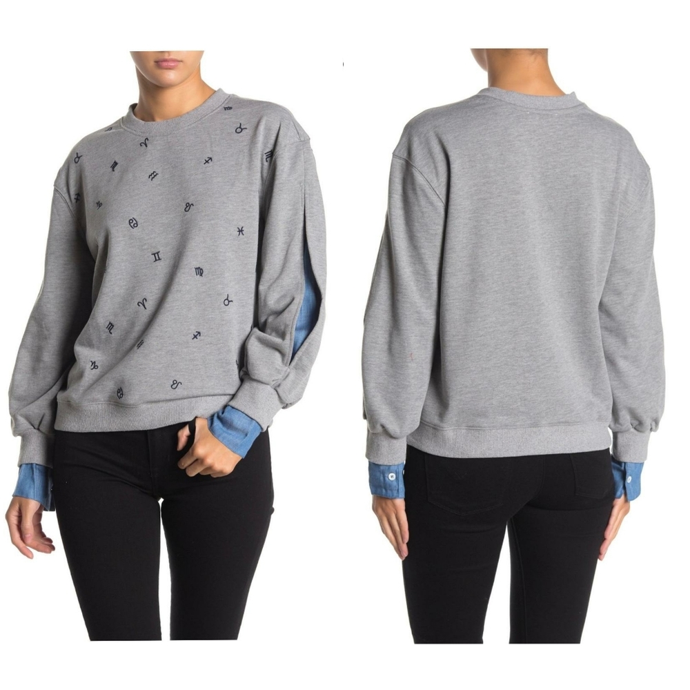 CURRENT AIR Anthro Chic Zodiac Sweatshirt Top - Picture 9 of 9